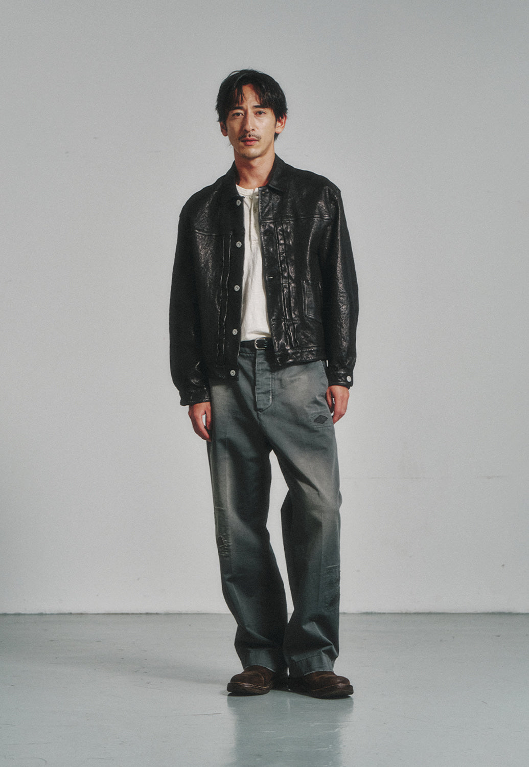 Art if acts - Washed Leather Trucker (Black) product image 2 | TRAB K-Fashion Australia