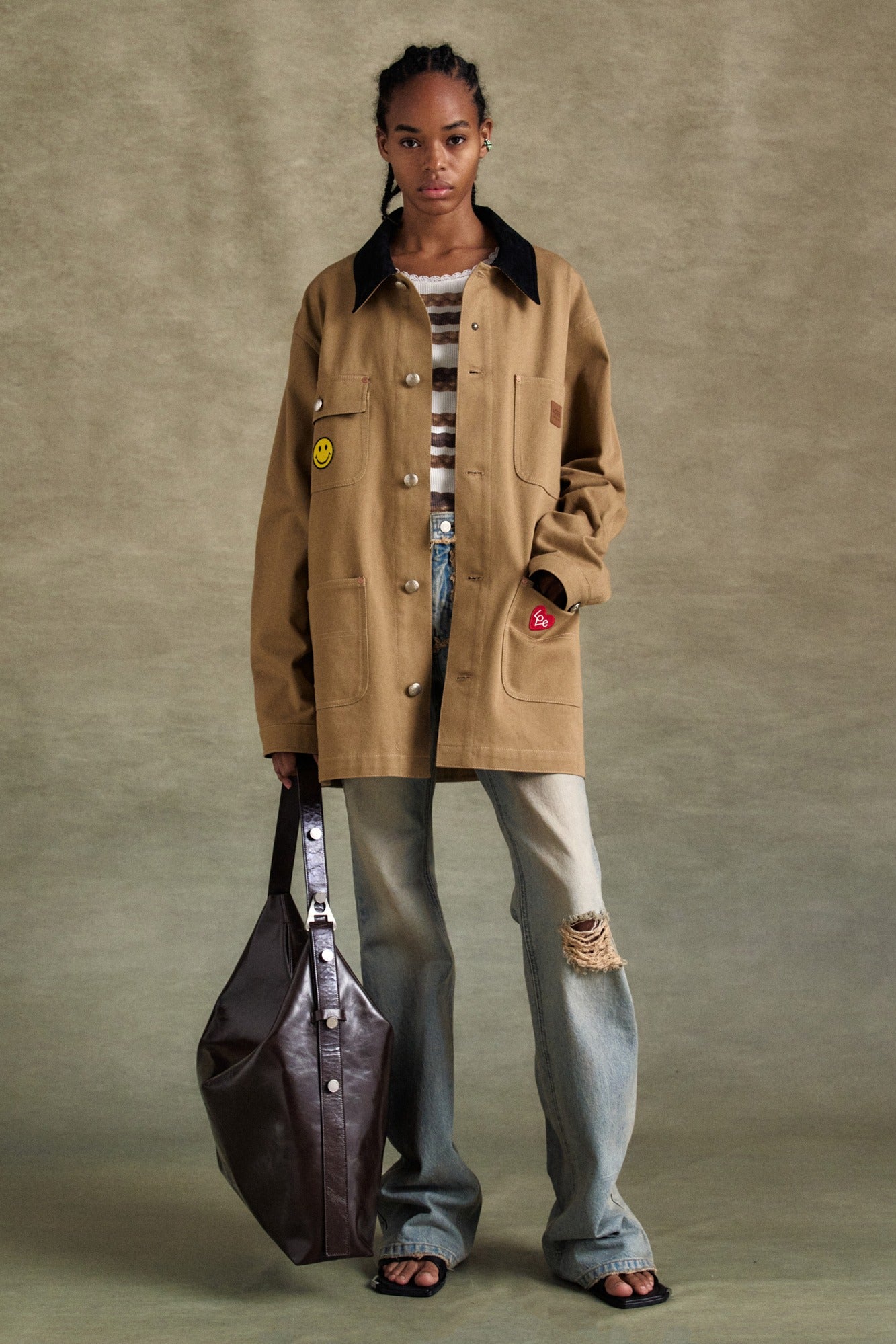 Andersson Bell - Guitar Printed Cotton Jacket (Tan) product image 1 | TRAB K-Fashion Australia