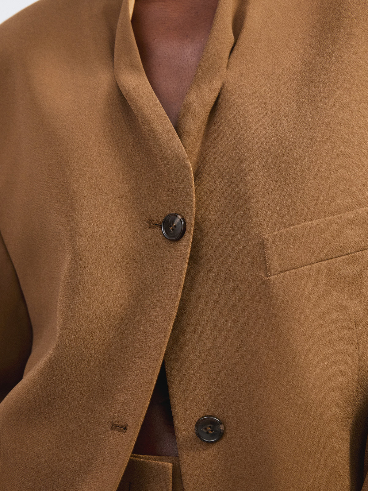 Recto - Collar Detail Fluid Suit Jacket (Ochre) product image 3 | TRAB K-Fashion Australia