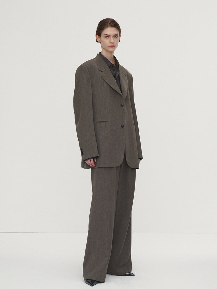 Tonywack - Light Wool Pleated Wide Trousers (Beige Taupe) product image 4 | TRAB K-Fashion Australia