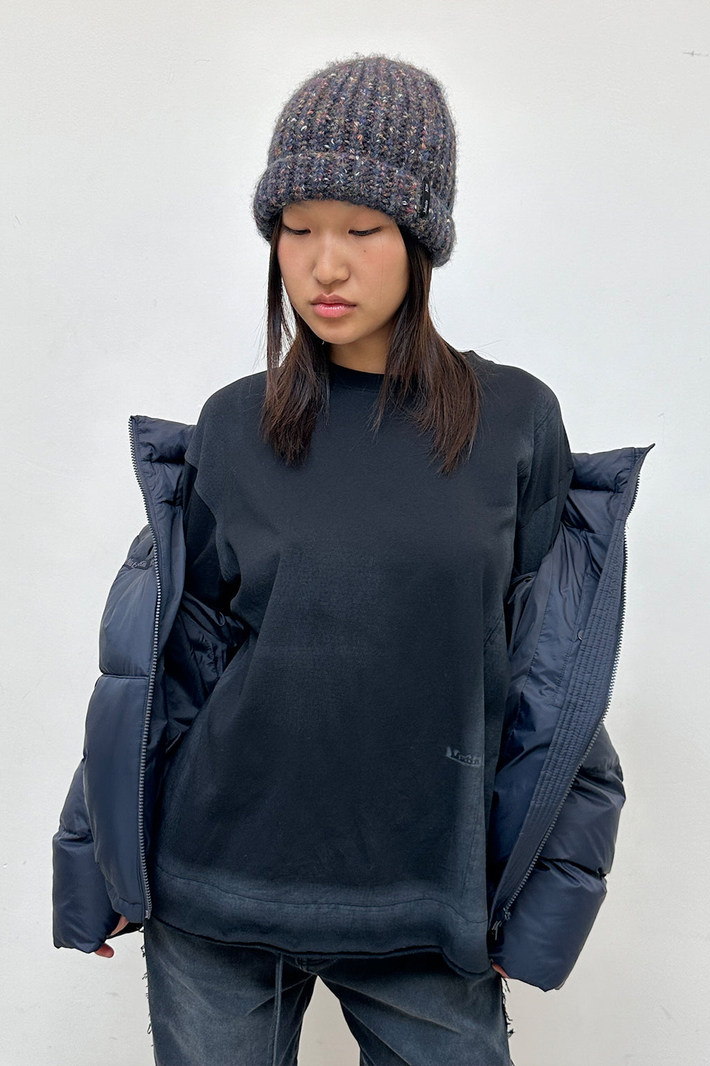 Matin Kim - Frottage Printing Long Sleeve Top (Black) product image 6 | TRAB K-Fashion Australia