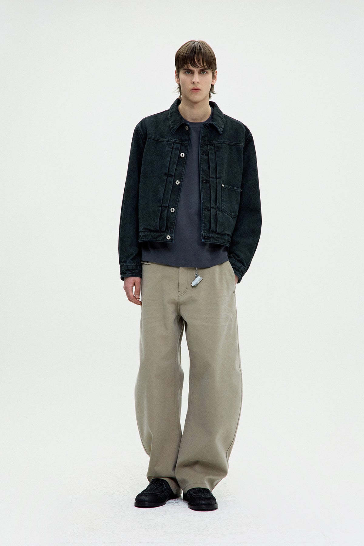 Coor - Type 1 Rustic Washed Trucker Jacket (Washed Black) product image 2 | TRAB K-Fashion Australia