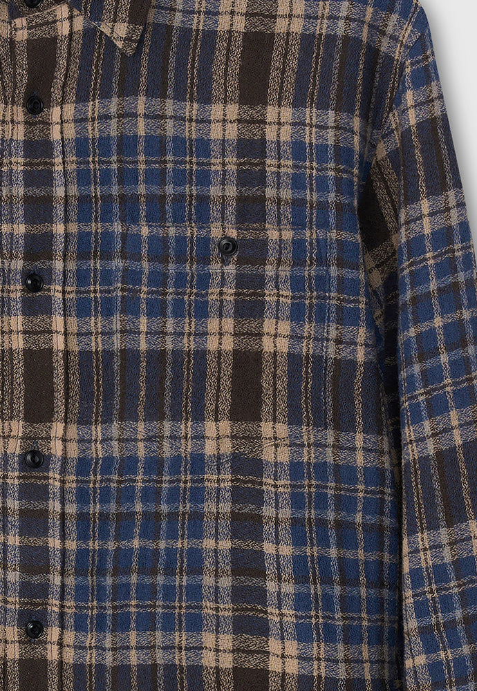 Tonywack - Light Wool Single Pocket Check Shirt (Blue) product image 11 | TRAB K-Fashion Australia