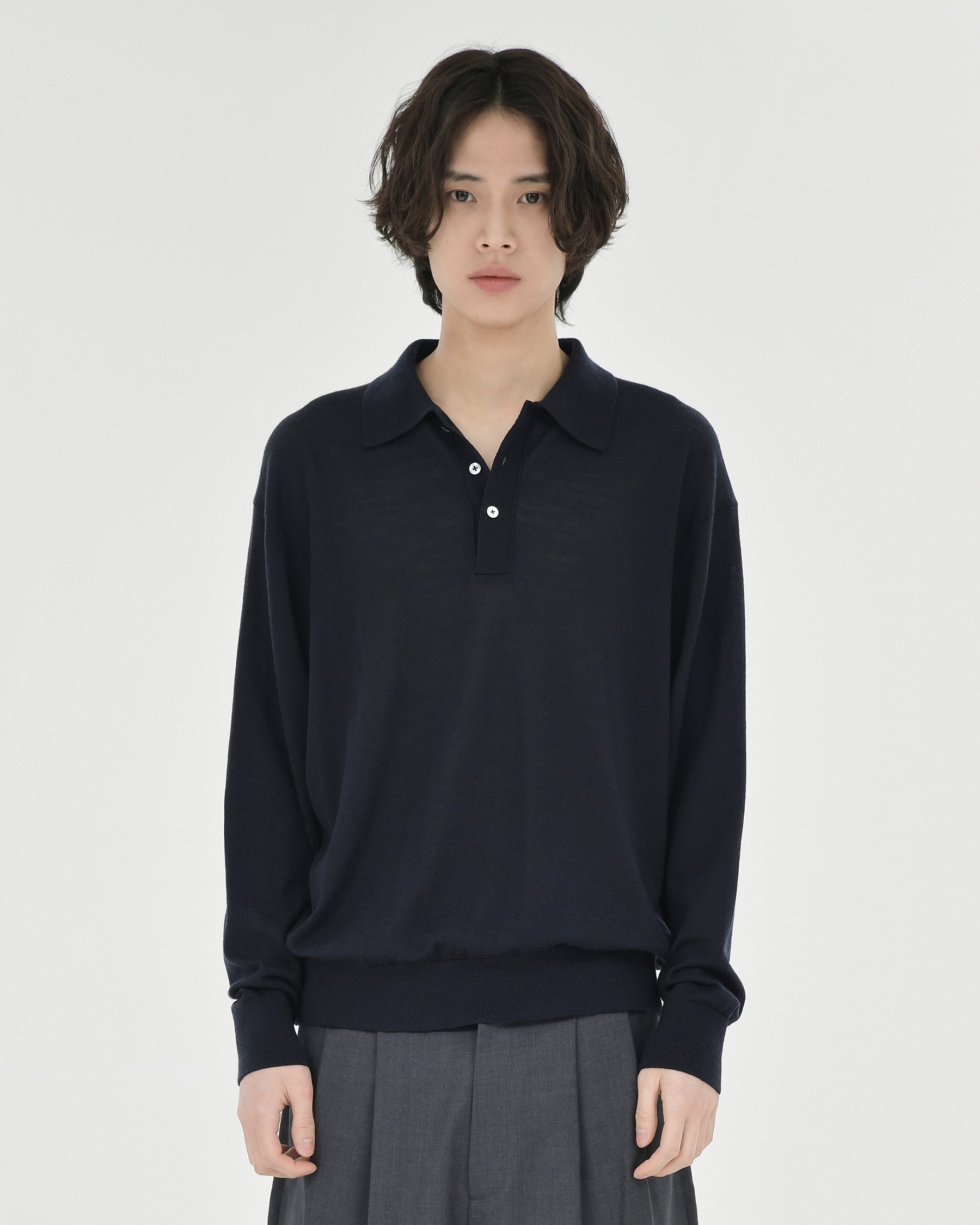 Brownyard - Knit Pique Shirt (Dark Navy) product image 4 | TRAB K-Fashion Australia