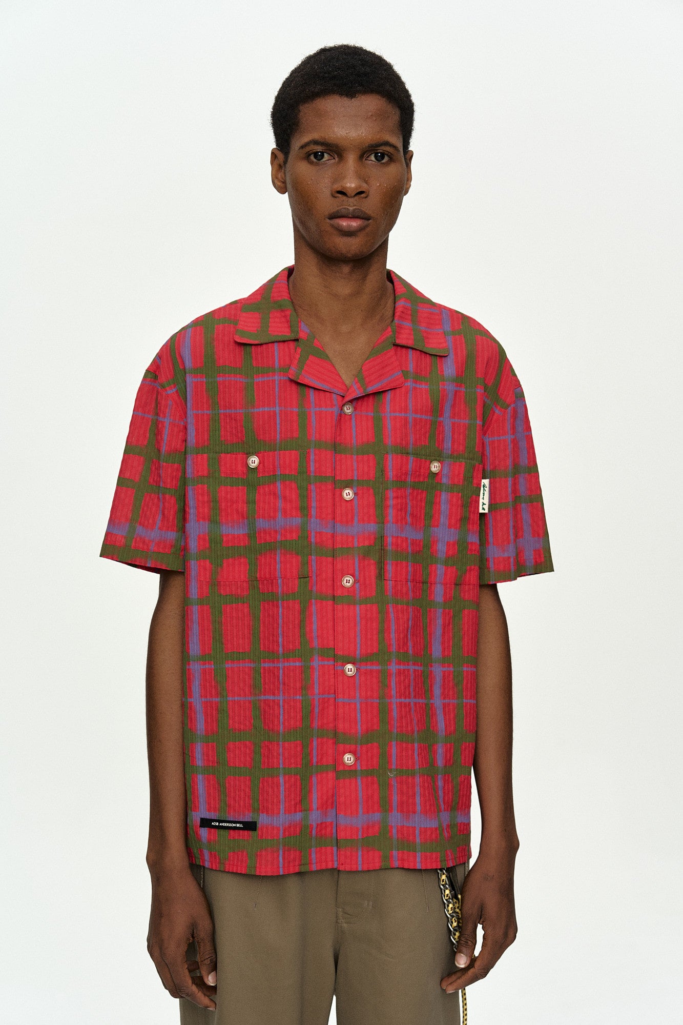 Andersson Bell - Rothko Open Collar Shirt (Red) product image 4 | TRAB K-Fashion Australia