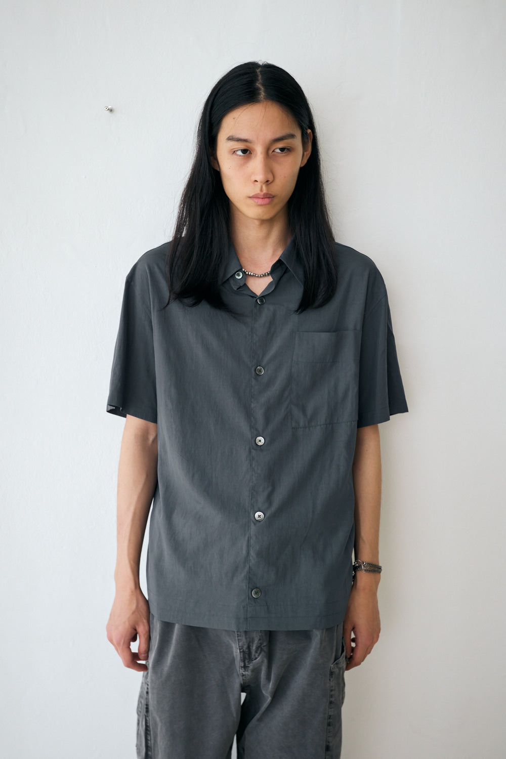 Hatchingroom - Crop Shirt 1/2 Green (Charcoal) product image 6 | TRAB K-Fashion Australia