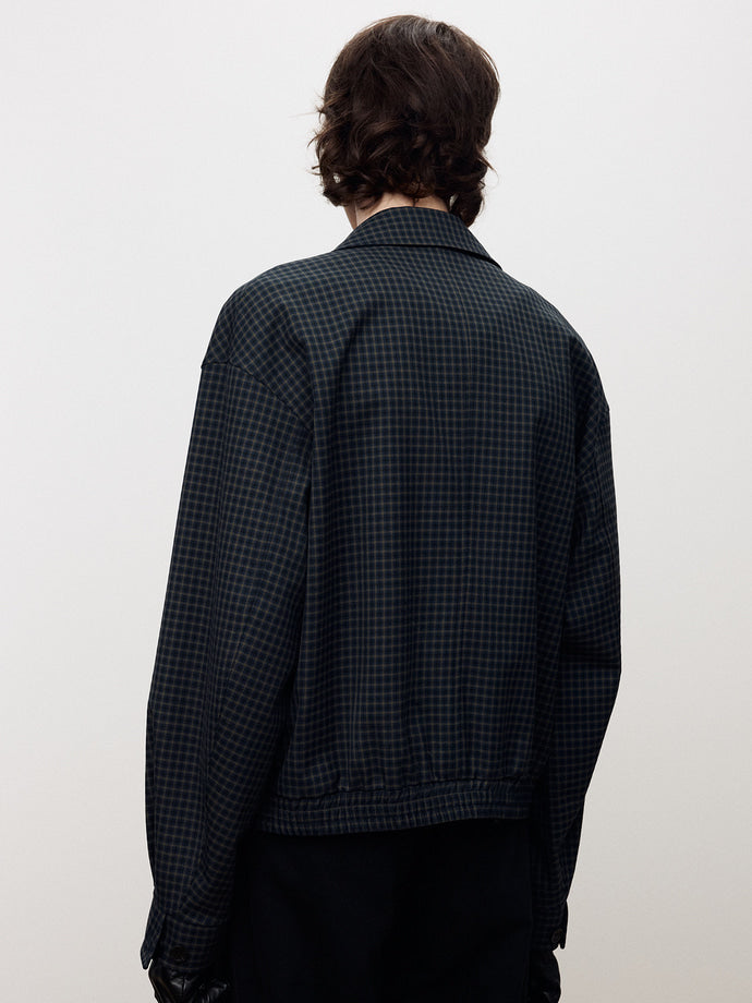Tonywack - Checked Wool French Blouson (Navy) product image 6 | TRAB K-Fashion Australia