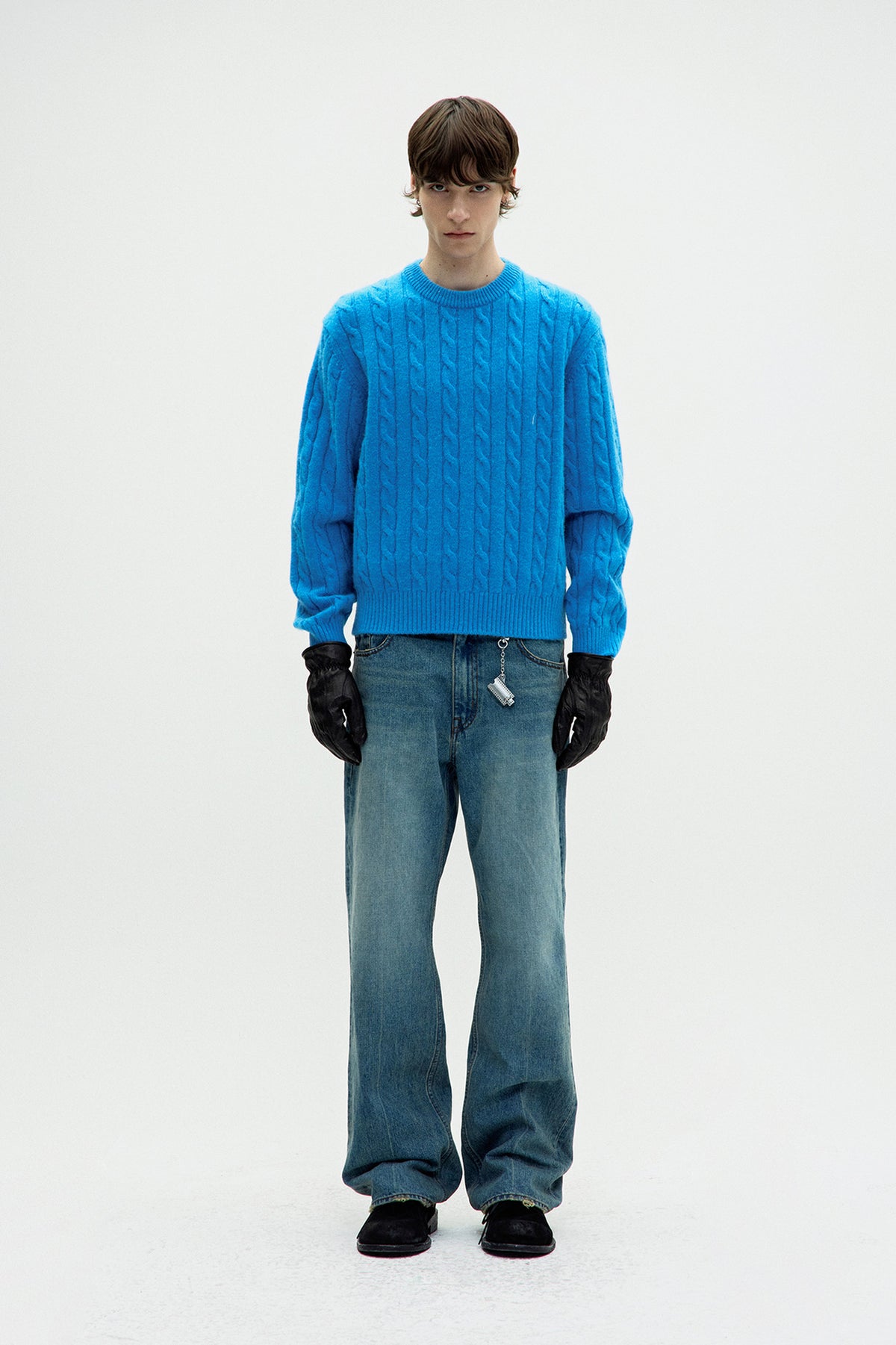 Coor - Alpaca Blend Cable Sweater (Blue Opal) product image 2 | TRAB K-Fashion Australia