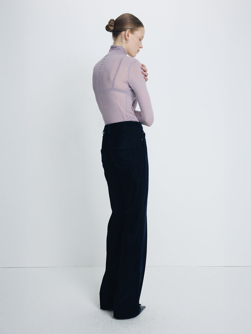 Tonywack - Sheer Slim-Fit High Neck Top (Dusty Lavender) product image 4 | TRAB K-Fashion Australia