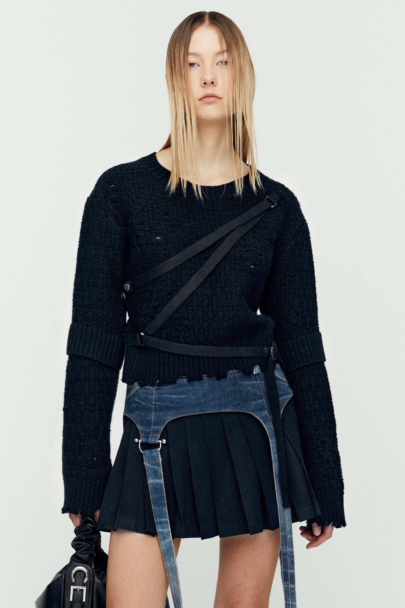 Andersson Bell - Nora Strap Knit Pullover (Black) product image 5 | TRAB K-Fashion Australia