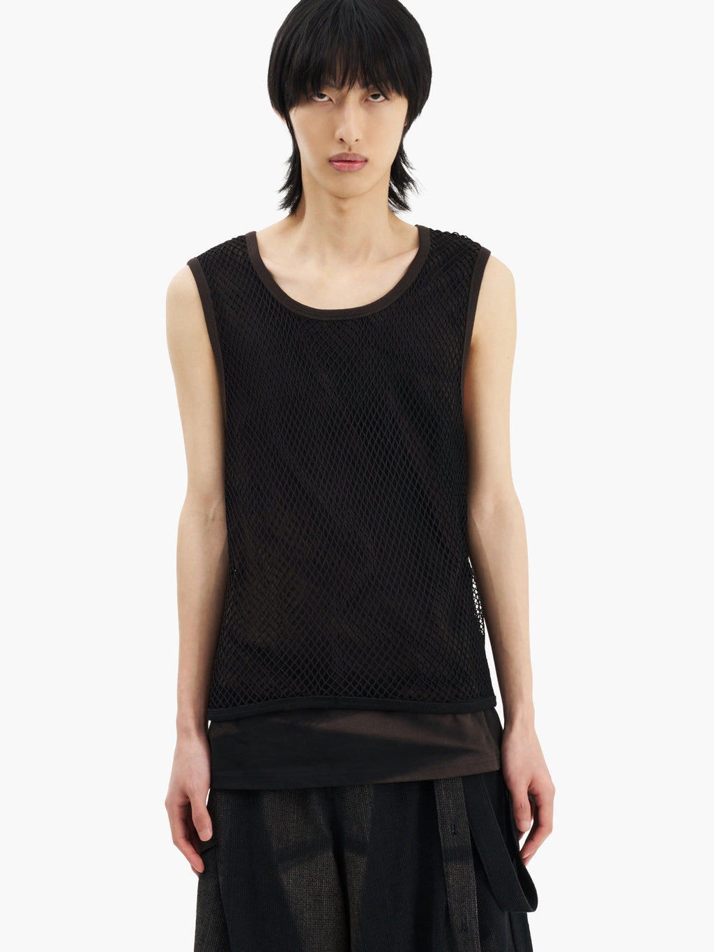 Jiyong Kim - Sun-Bleached Mesh Layered Sleeveless (Black) product image 1 | TRAB K-Fashion Australia