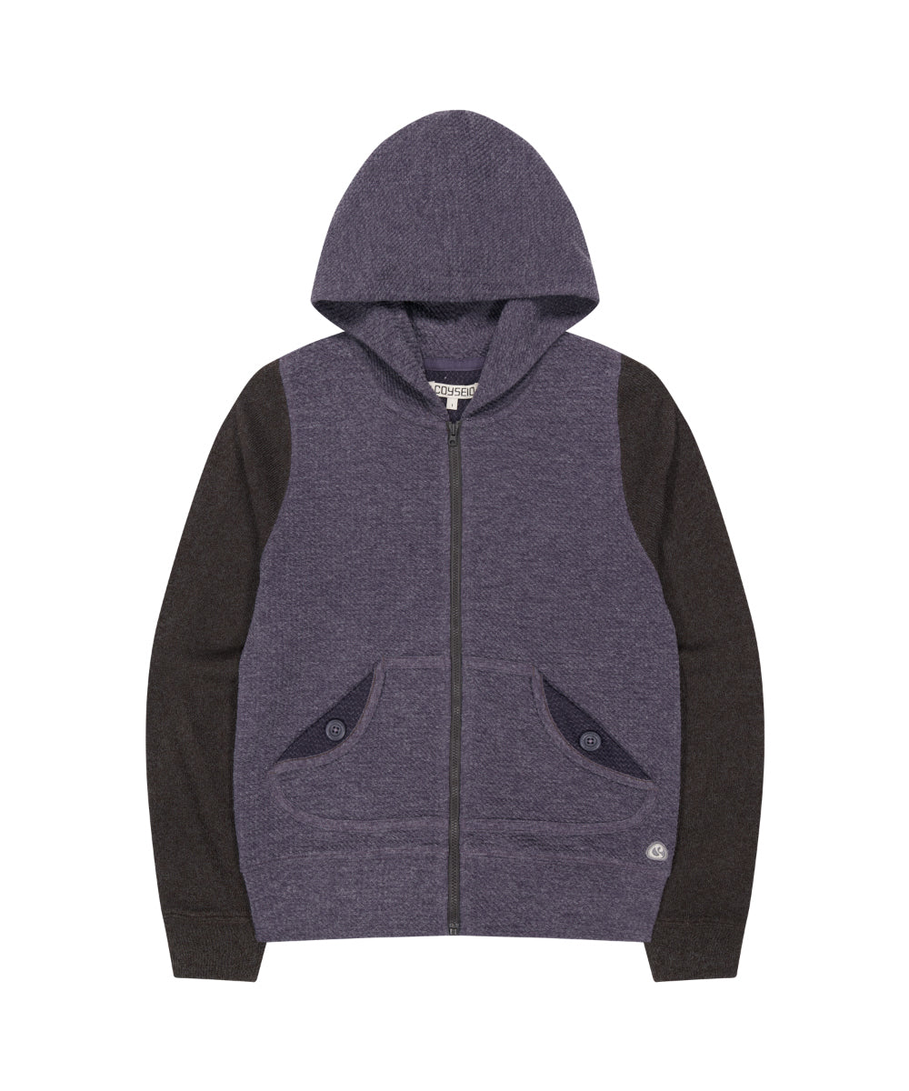 Coyseio - Button Pocket Zip-Up Hoodie (Purple) product image 10 | TRAB K-Fashion Australia