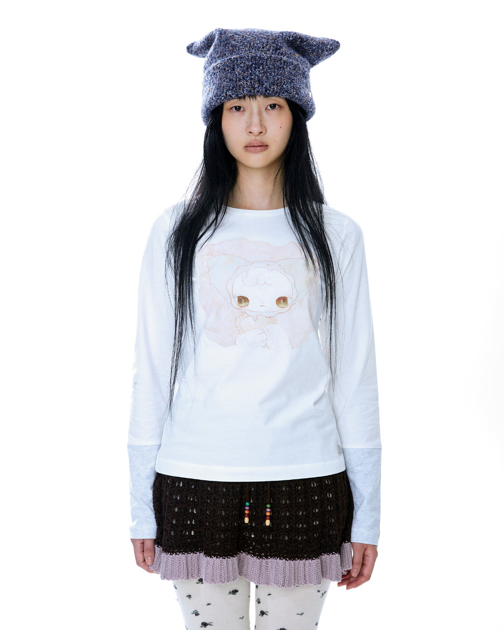 Coyseio - Wide Cat Beanie (Purple) product image 5 | TRAB K-Fashion Australia