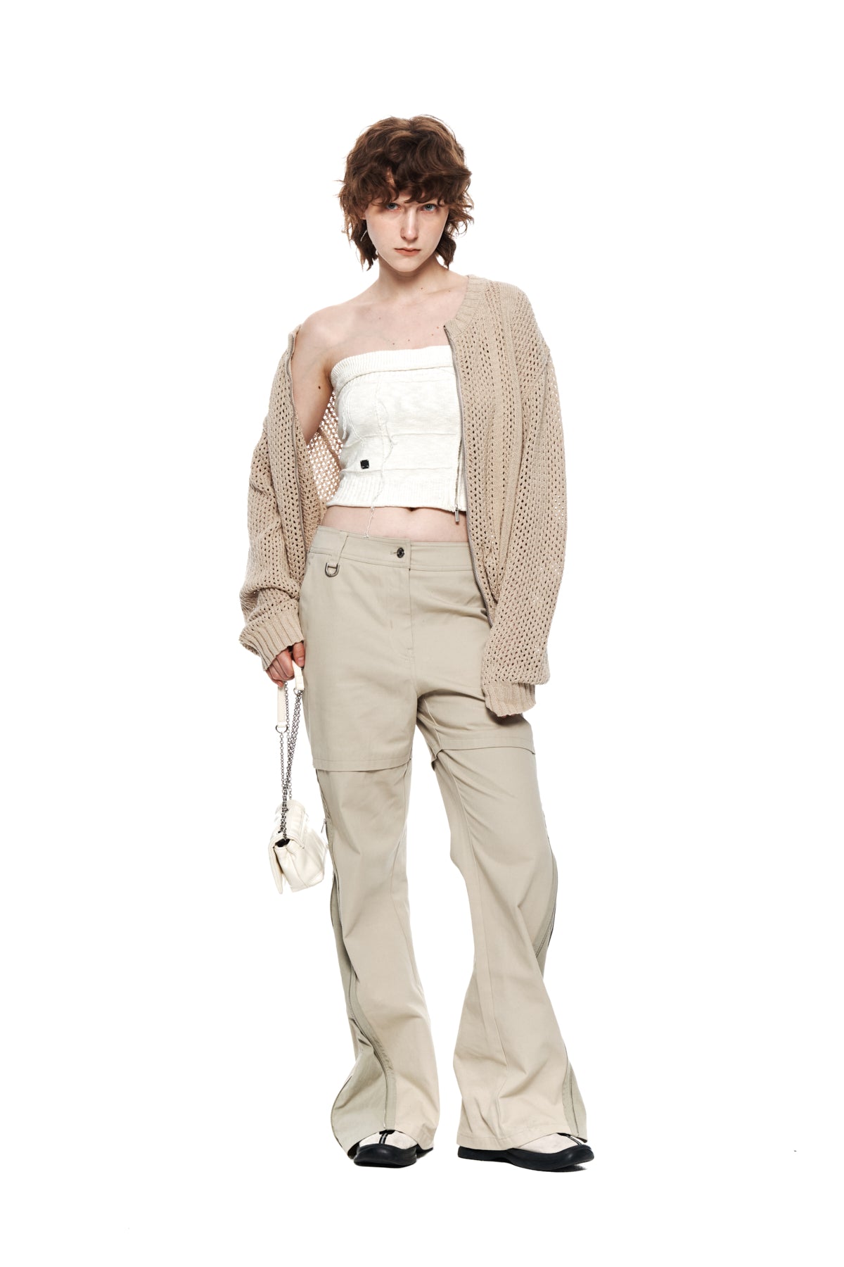 Matin Kim - Zipper Point Boots Cut Pants (Beige) product image 8 | TRAB K-Fashion Australia
