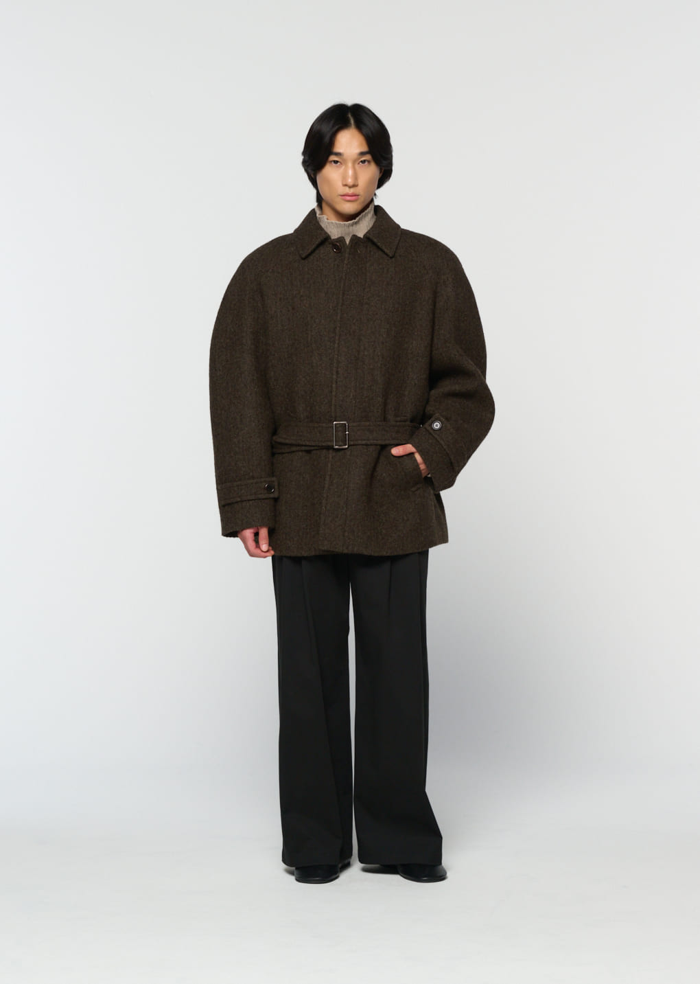 Amomento - belted mid coat (Khaki) product image 5 | TRAB K-Fashion Australia