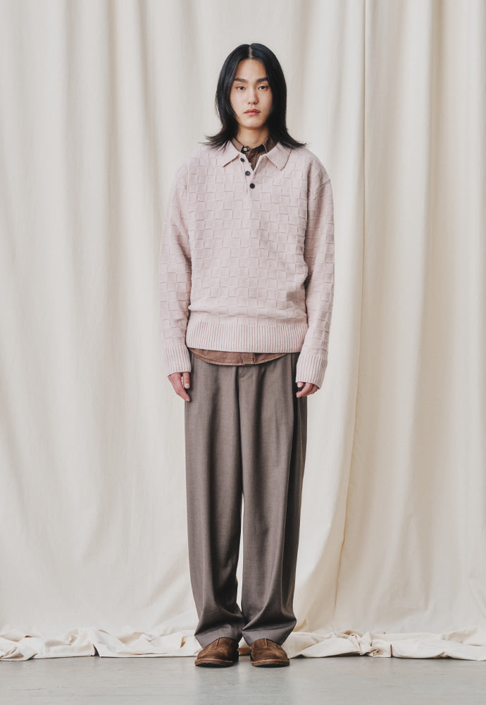 Art if acts - Checkerboard Collar Knit (Delicate Pink) product image 3 | TRAB K-Fashion Australia