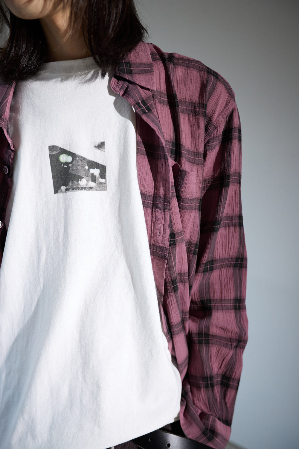 Hatchingroom - Classic Shirt Over Dyed Check (Pink) product image 9 | TRAB K-Fashion Australia