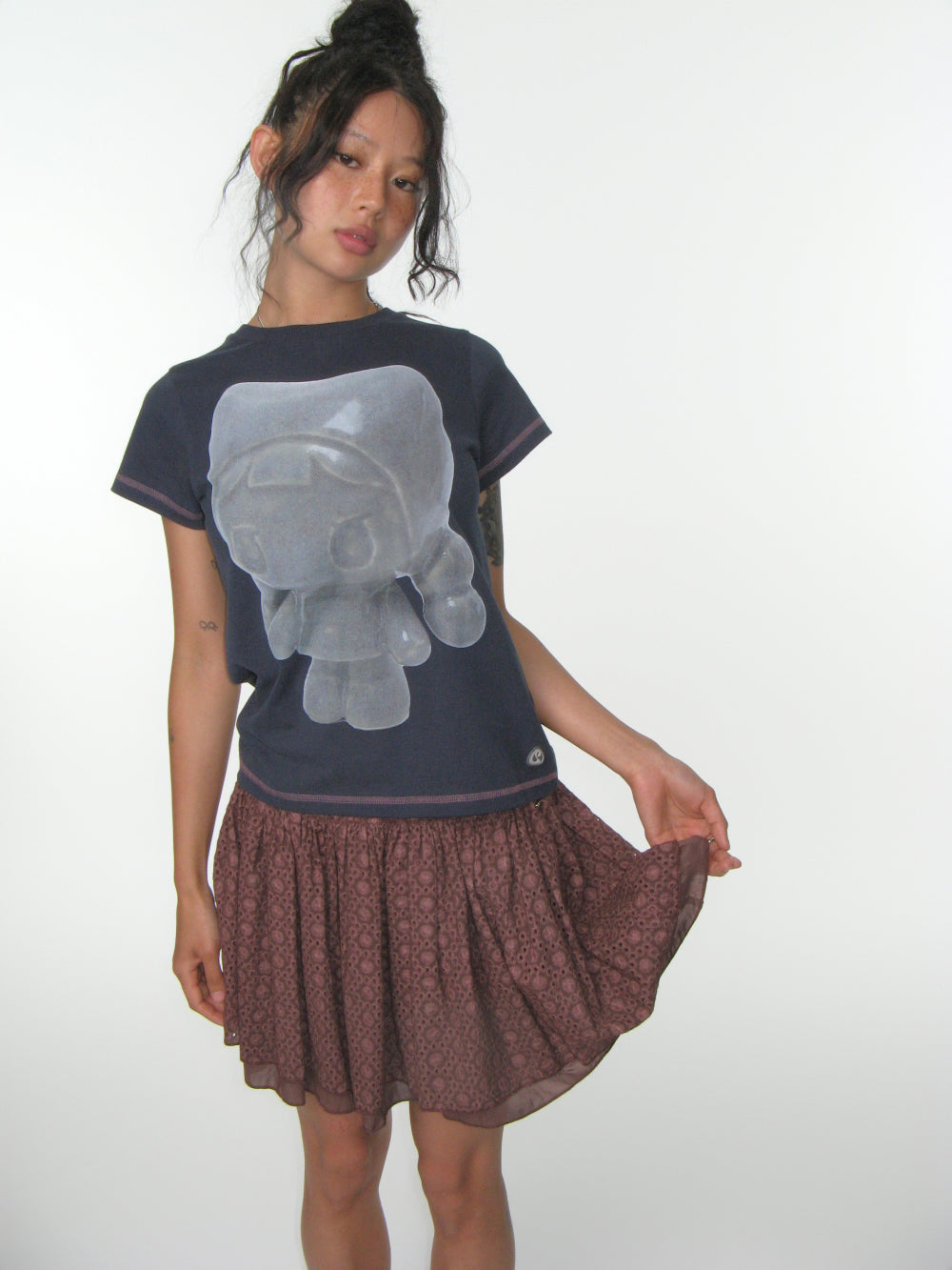 Coyseio - Flower Punching Skirt (Burgundy) product image 10 | TRAB K-Fashion Australia