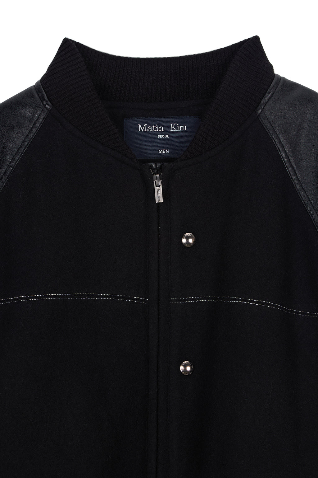 Matin Kim - Stunning Point Faux Leather Jumper (Black) product image 4 | TRAB K-Fashion Australia