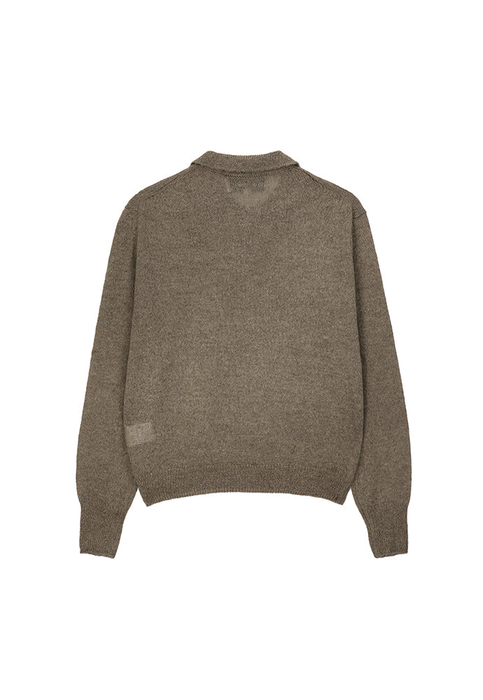 Tonywack - Italian Fabric Brushed Mohair Polo Knit (Mocha Brown) product image 6 | TRAB K-Fashion Australia