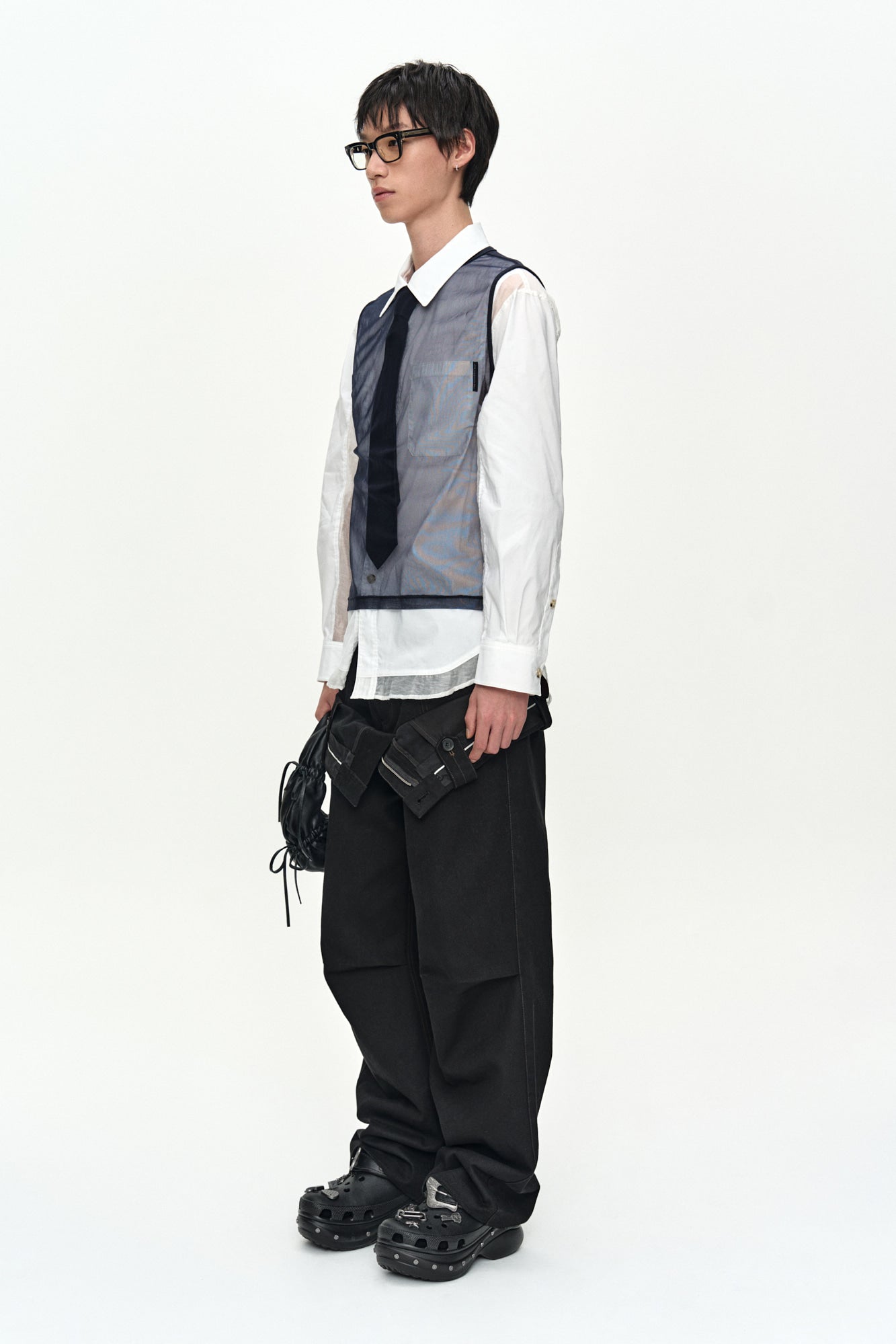 Andersson Bell - [Pre-Order – Ships April 14] Double Waistband Wide-Leg Trousers (Black) product image 2 | TRAB K-Fashion Australia