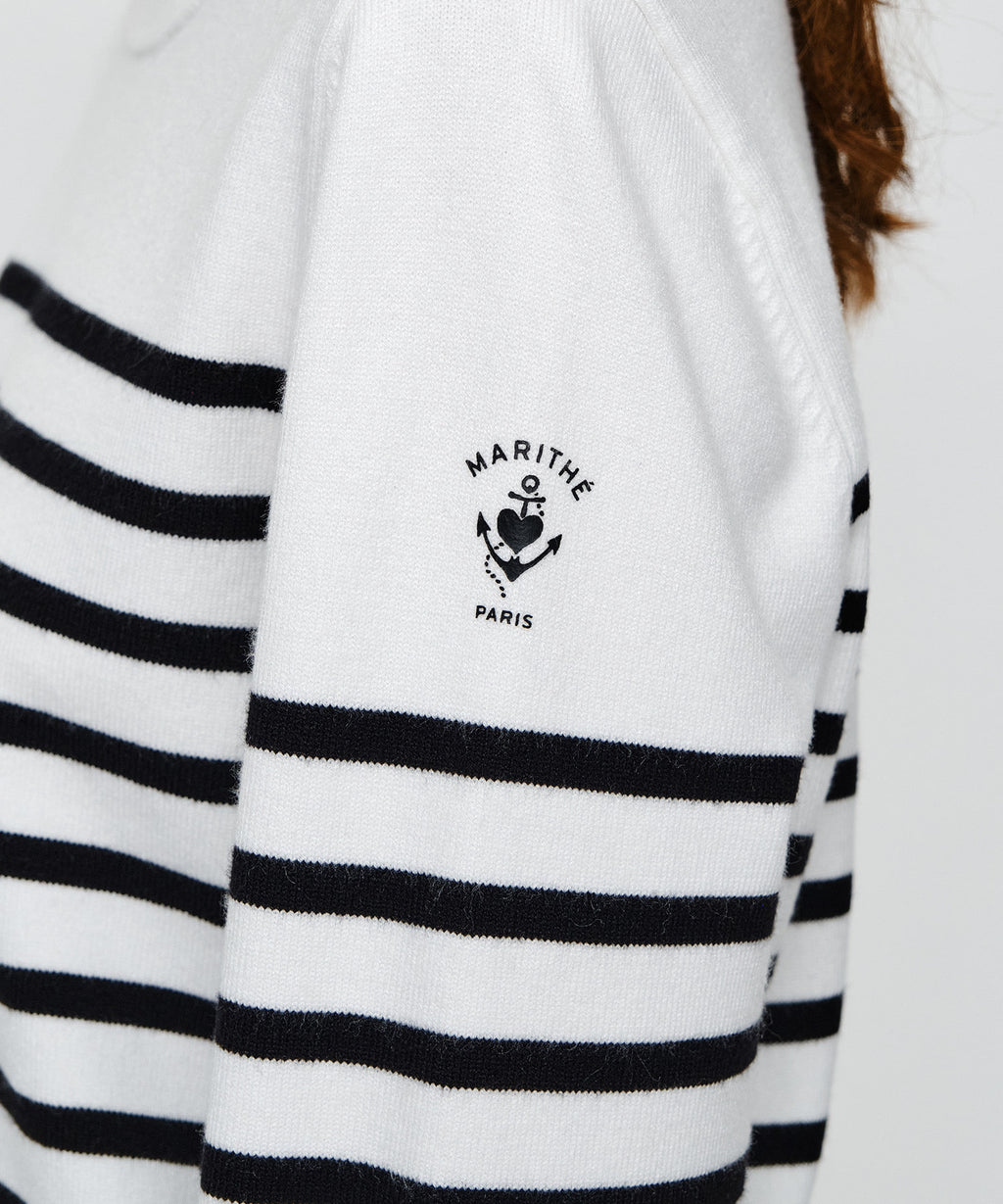 Marithe & Francois Girbaud - Marine Button Point Knit Pullover (Ivory) product image 5 | TRAB K-Fashion Australia