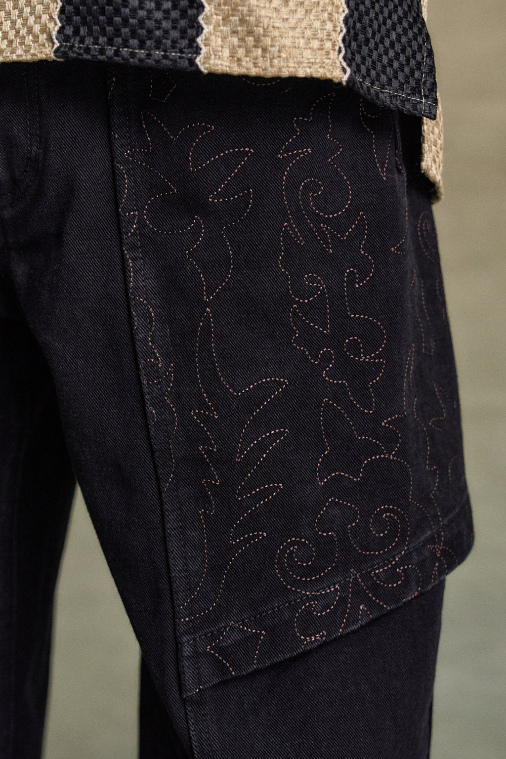 Andersson Bell - Embroidery Wrap Jeans (Black) product image 4 | TRAB K-Fashion Australia
