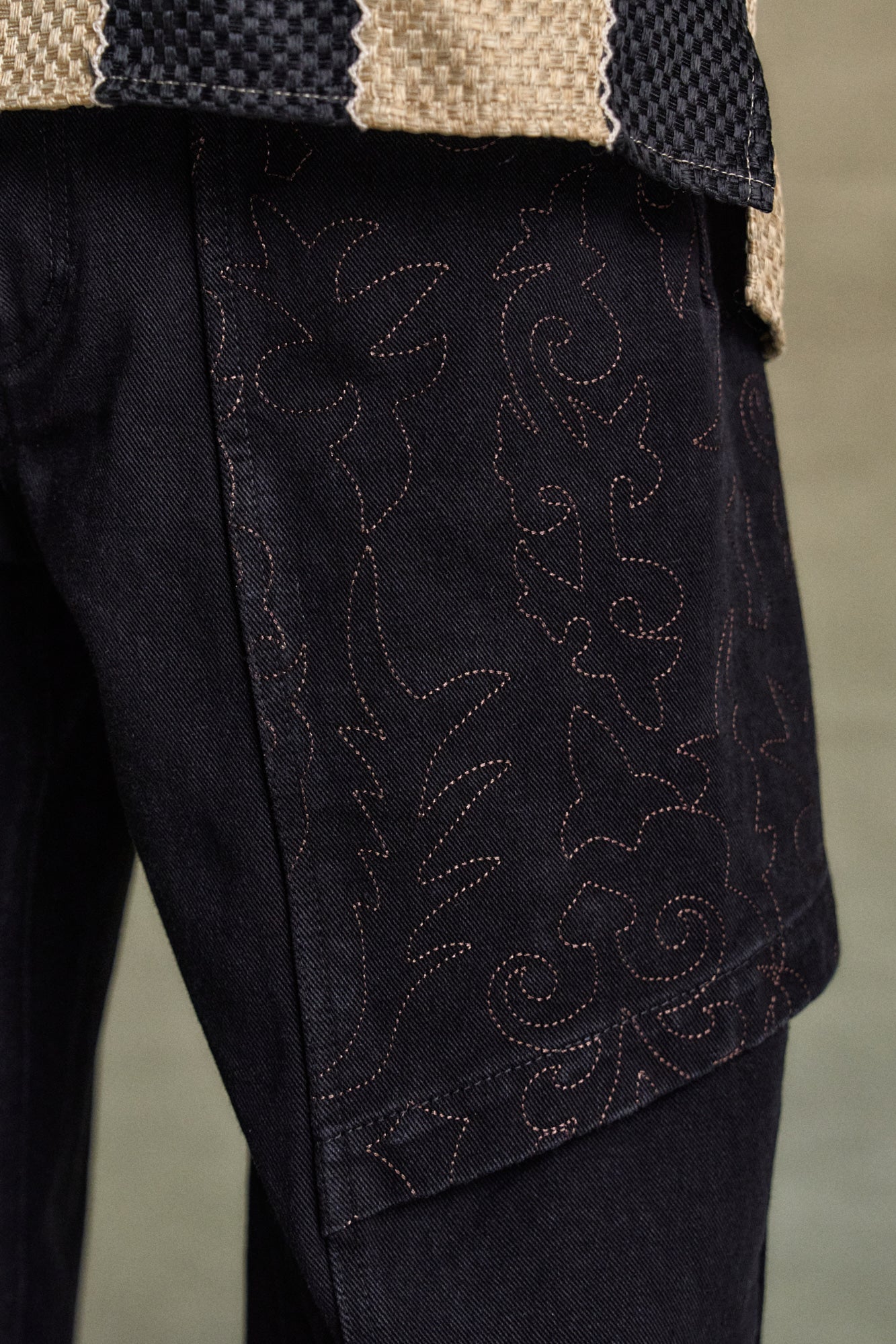Andersson Bell - Embroidery Wrap Jeans (Black) product image 4 | TRAB K-Fashion Australia