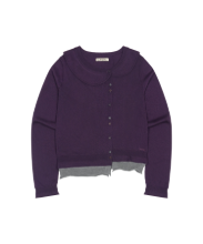 Coyseio - Round Collar Knit Cardigan (Purple) product image 1 | TRAB K-Fashion Australia