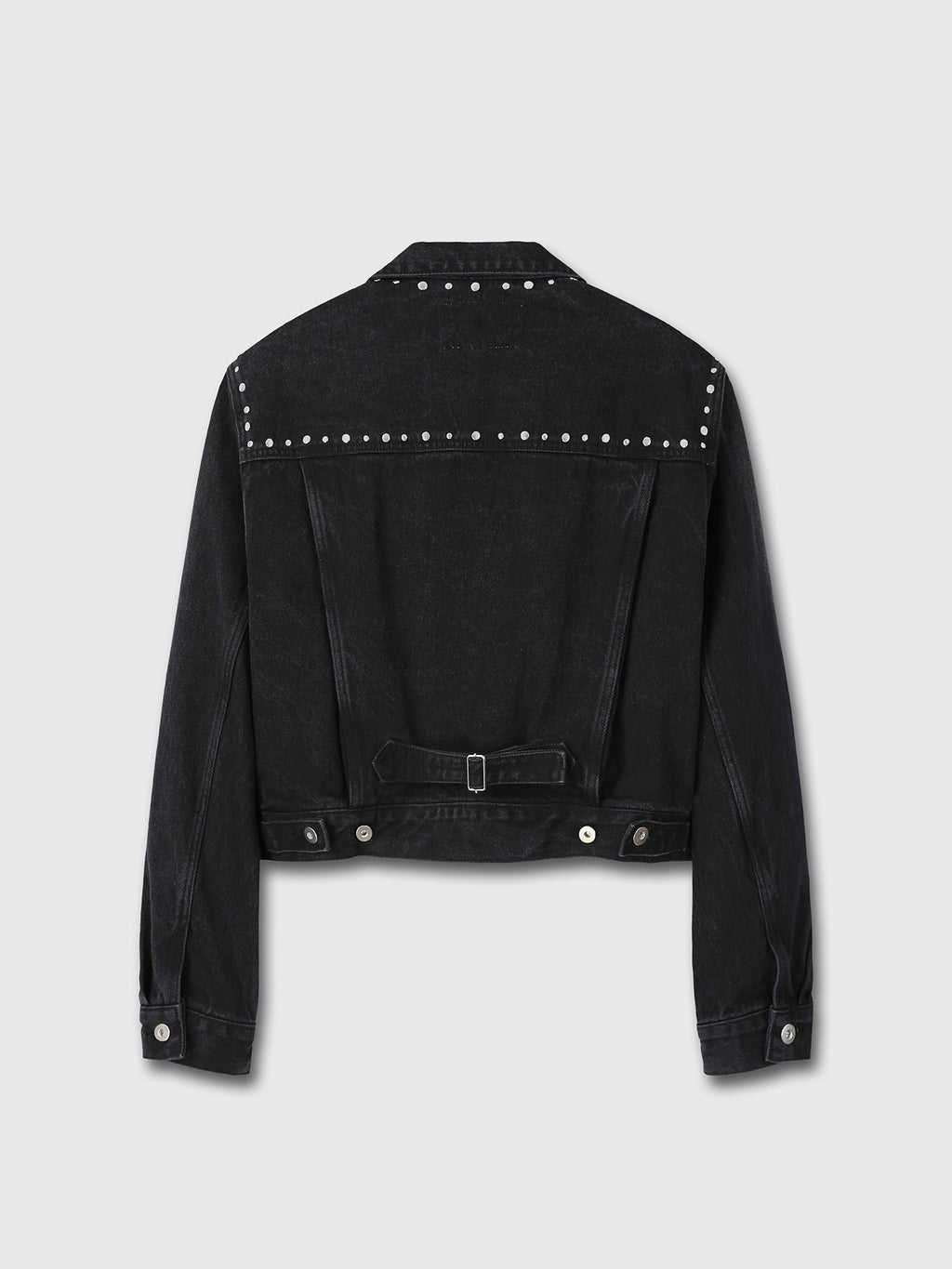 Tonywack - Metal Stud Cropped Denim Trucker (Faded Black) product image 8 | TRAB K-Fashion Australia