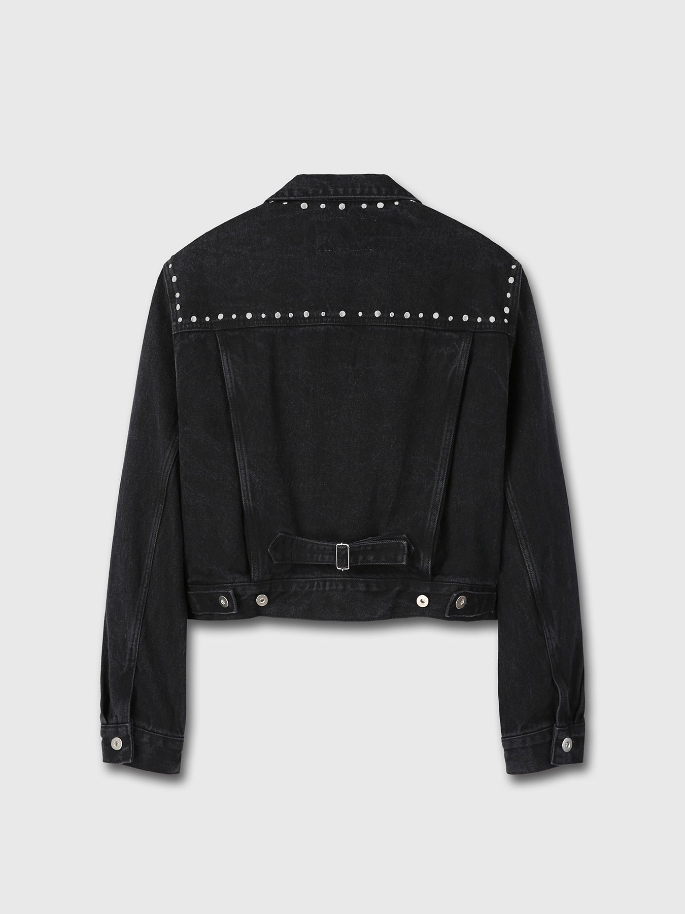 Tonywack - Metal Stud Cropped Denim Trucker (Faded Black) product image 8 | TRAB K-Fashion Australia