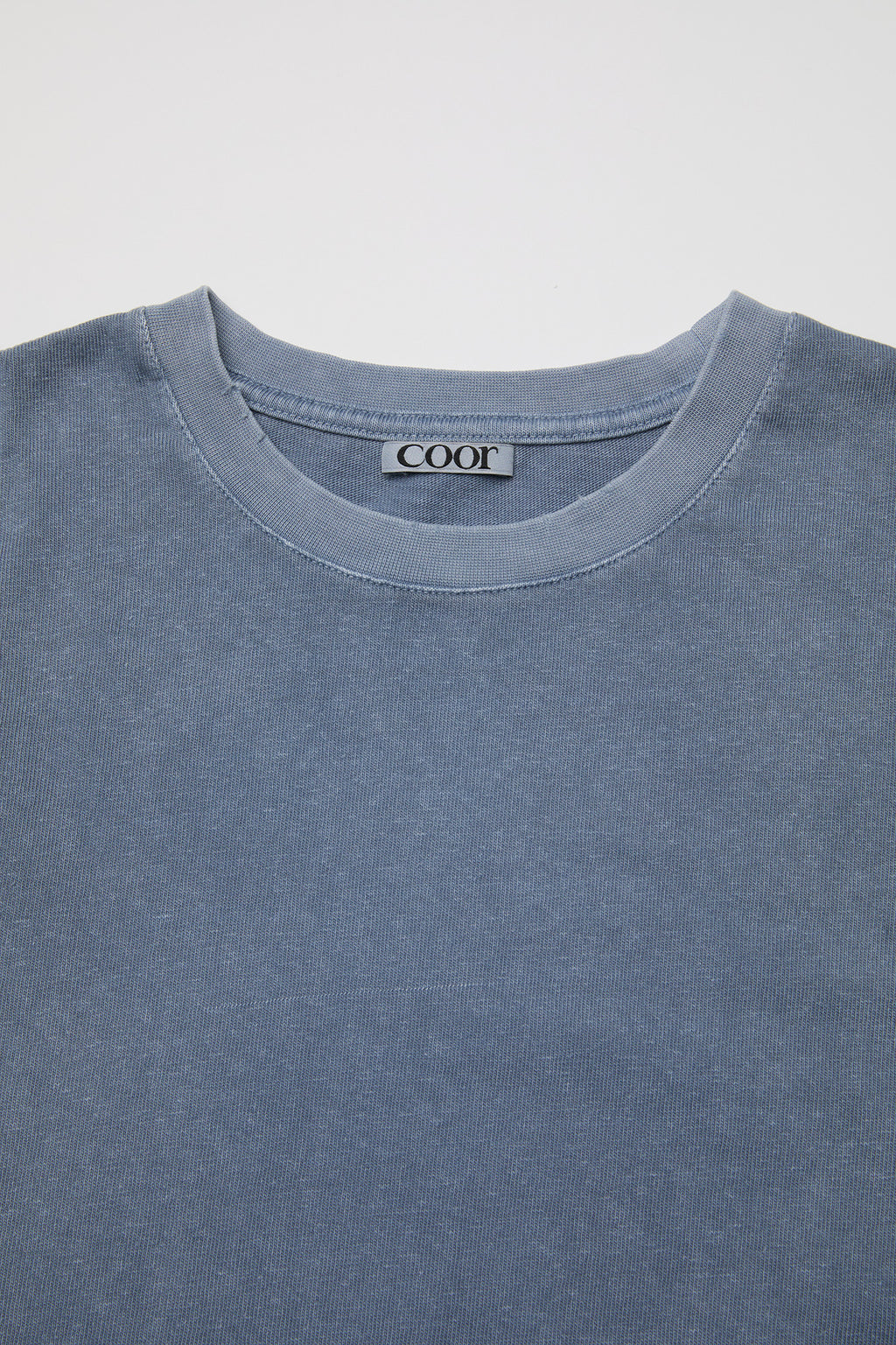 Coor - Damaged Color Dyed Crop T-Shirt (Washed Blue) product image 5 | TRAB K-Fashion Australia