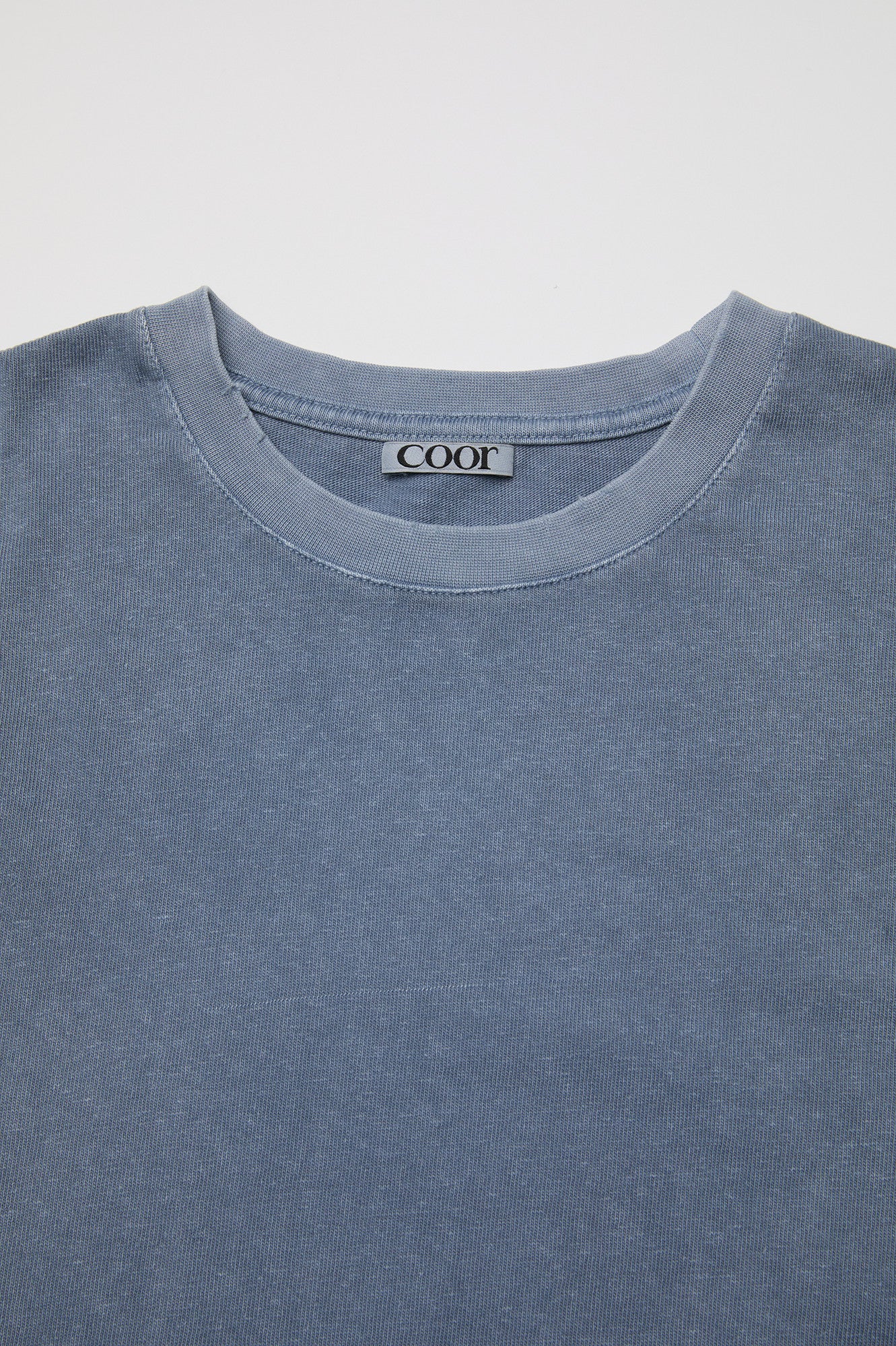 Coor - Damaged Color Dyed Crop T-Shirt (Washed Blue) product image 5 | TRAB K-Fashion Australia