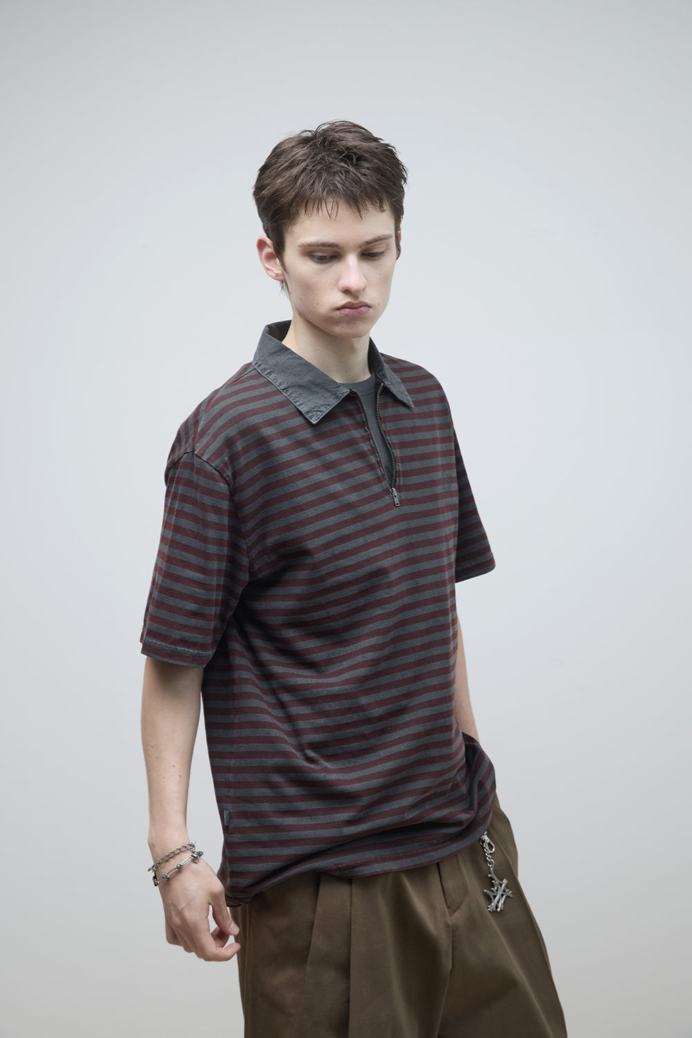 Hatchingroom - VTG Stripe Polo Tee (1/2 Burgundy) product image 11 | TRAB K-Fashion Australia
