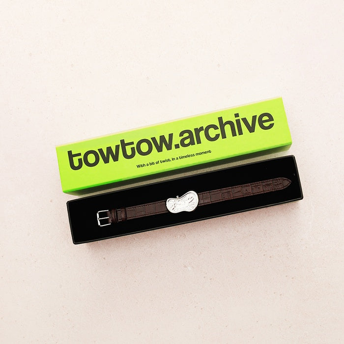 Towtow Archive - Timeless Twist Wristlet Brown Strap Silver Pendant (OC) product image 4 | TRAB K-Fashion Australia