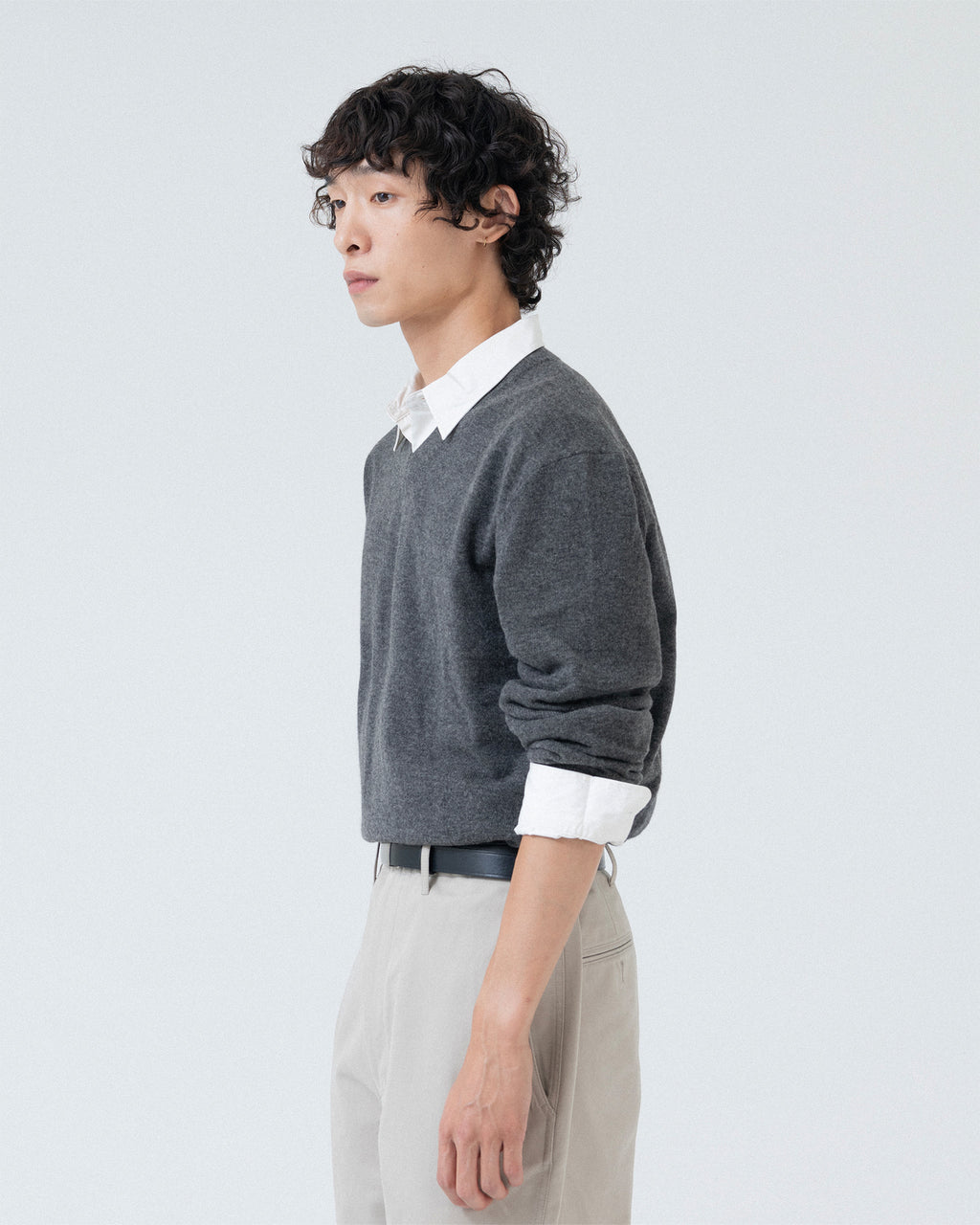 Brownyard - Extra Super Fine V Neck Knit (Charcoal) product image 2 | TRAB K-Fashion Australia