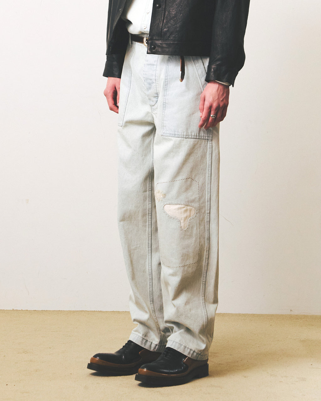 Eastlogue - Damaged Fatigue Pants (Bleached Indigo) product image 3 | TRAB K-Fashion Australia