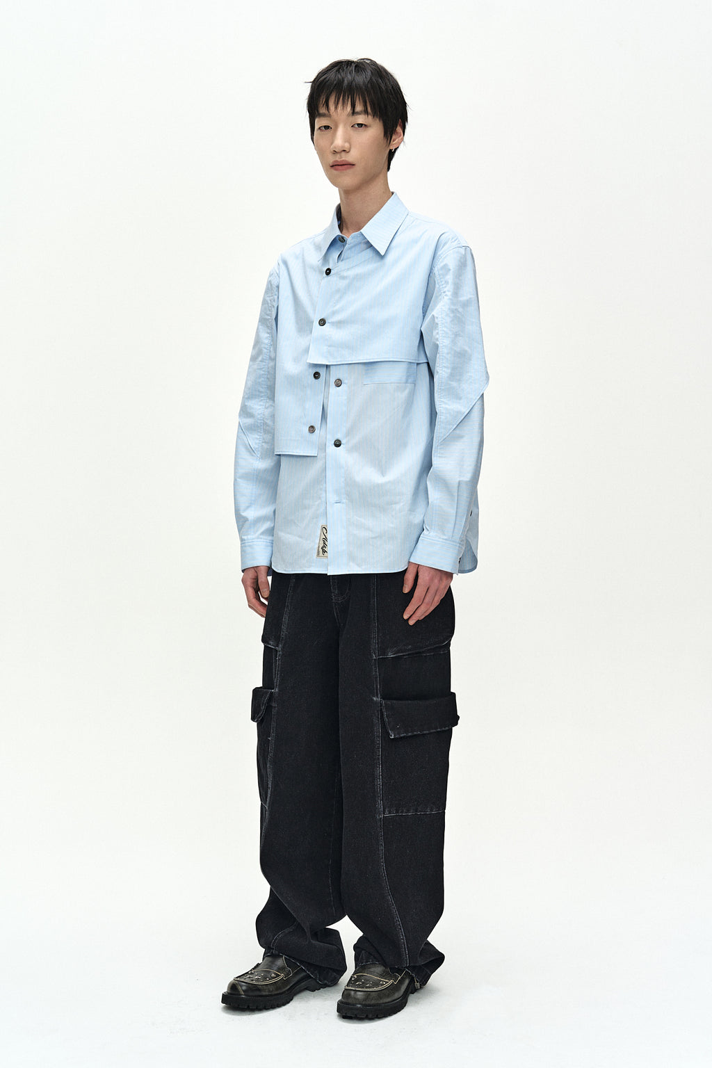Andersson Bell - Maey Stripe Layered Shirt (blue Stripe) (Blue Stripe) product image 2 | TRAB K-Fashion Australia