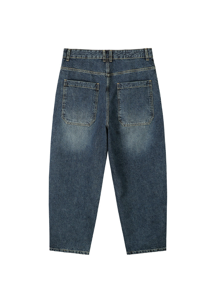Art if acts - Damaged One Tuck Curve Denim Pants (Indigo) product image 8 | TRAB K-Fashion Australia