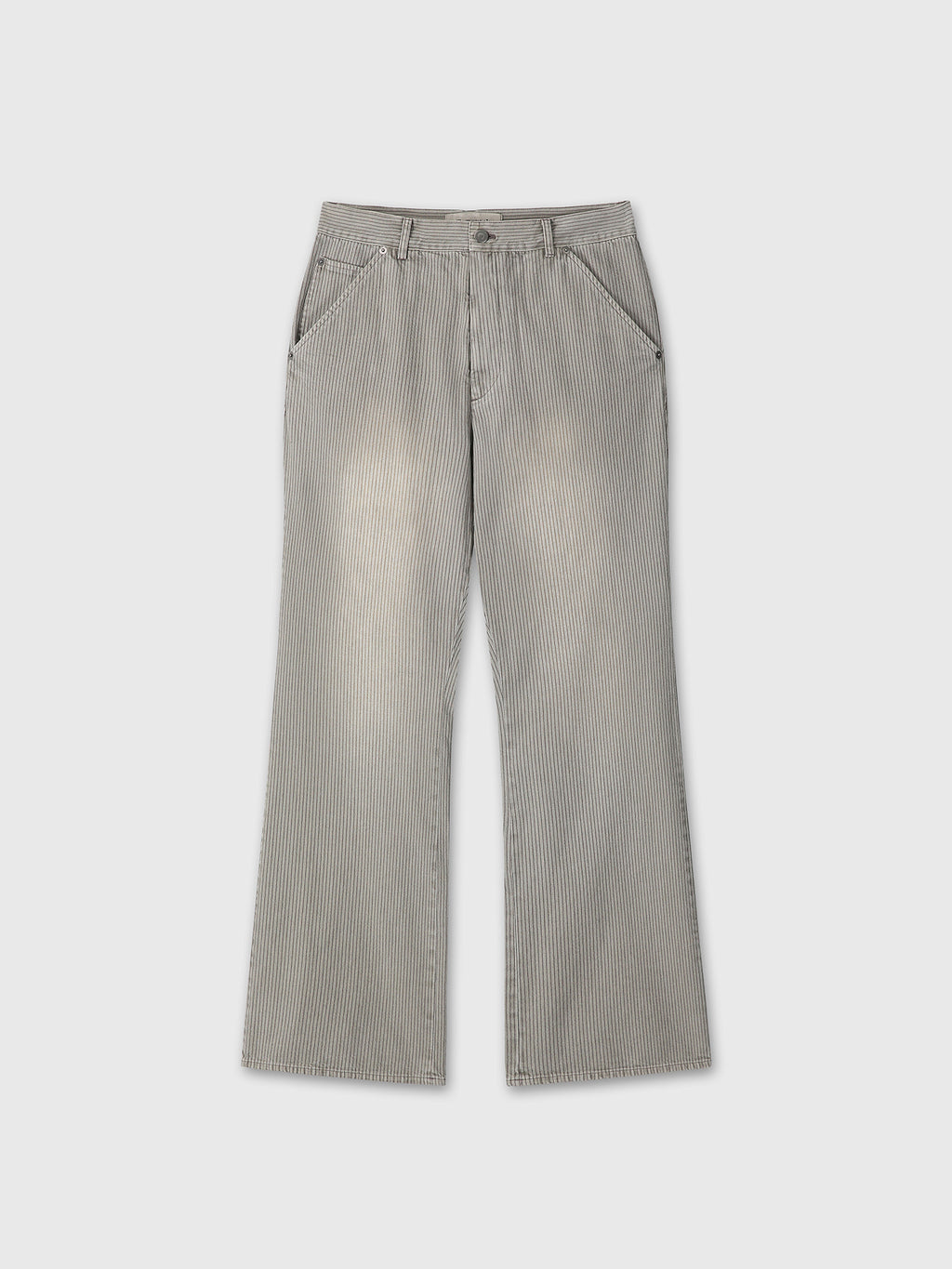 Tonywack - Garment Dyed Stripe Cotton Flare Pants (Stone Grey) product image 9 | TRAB K-Fashion Australia