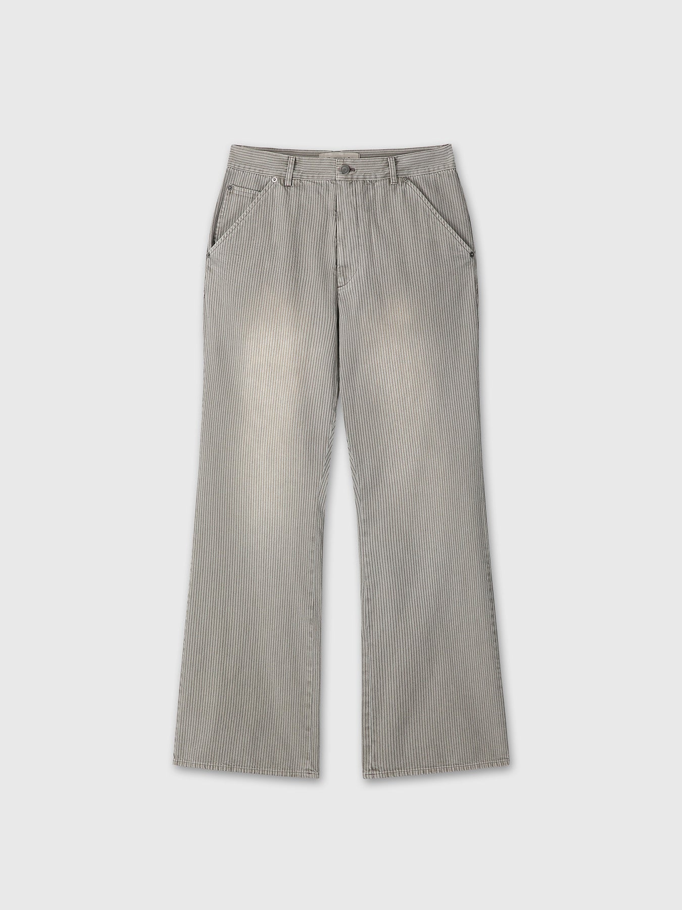 Tonywack - Garment Dyed Stripe Cotton Flare Pants (Stone Grey) product image 9 | TRAB K-Fashion Australia