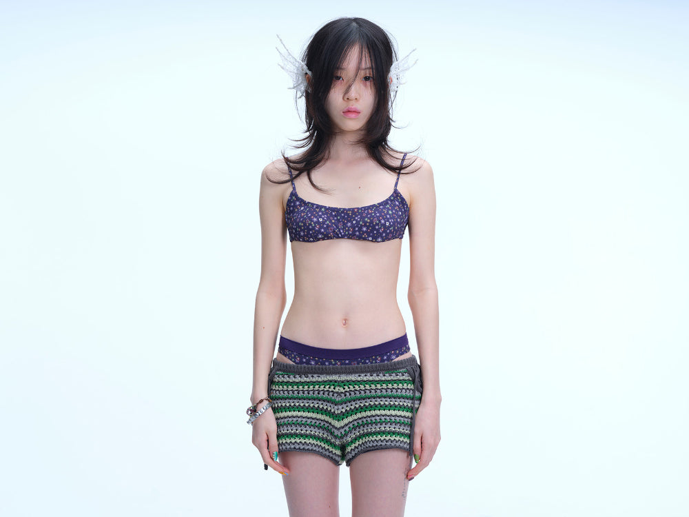 Coyseio - Striped Crochet Knit Shorts (Green) product image 7 | TRAB K-Fashion Australia