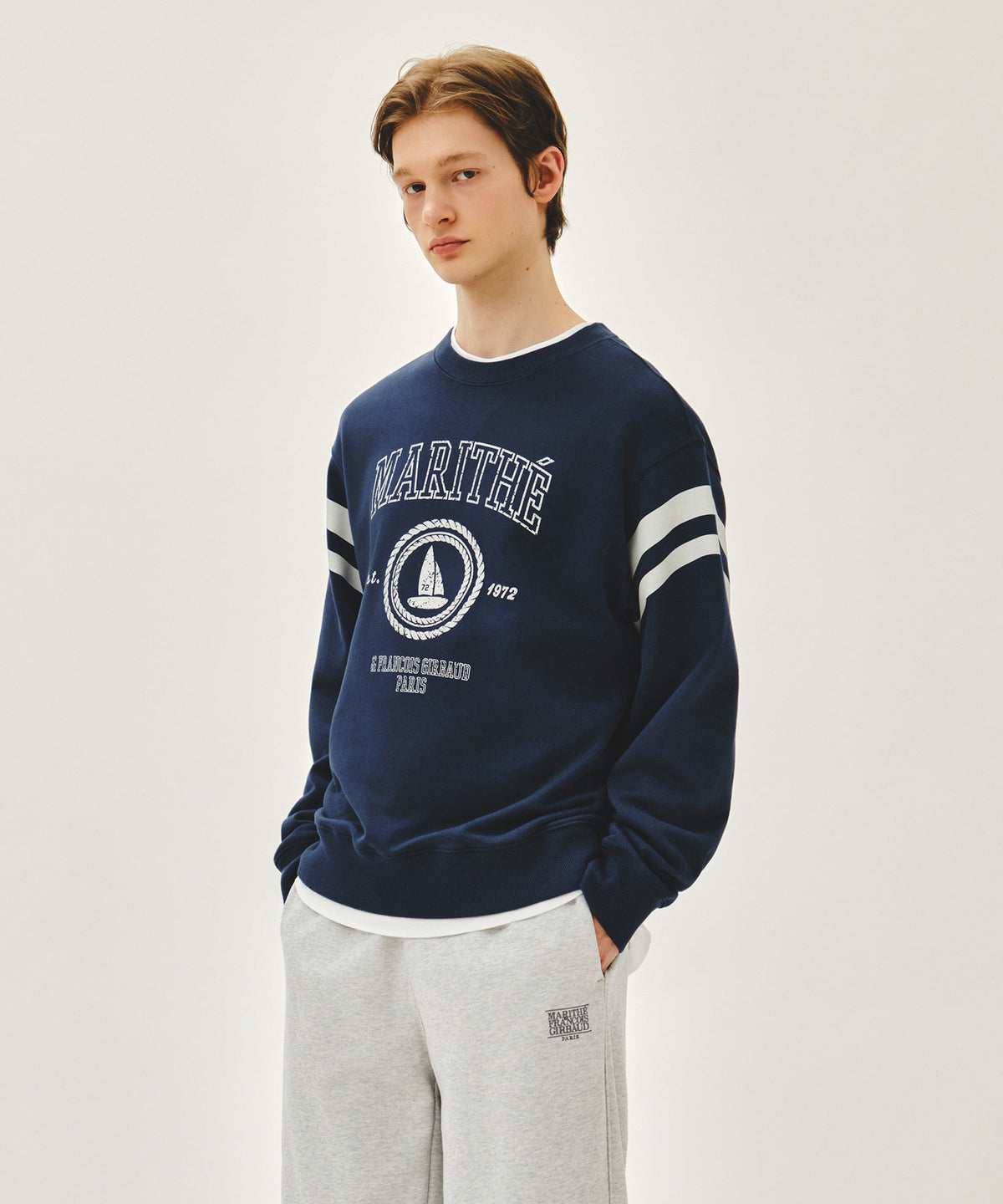 Marithe & Francois Girbaud - Marine Graphic Sweatshirt (Dark Blue) product image 2 | TRAB K-Fashion Australia
