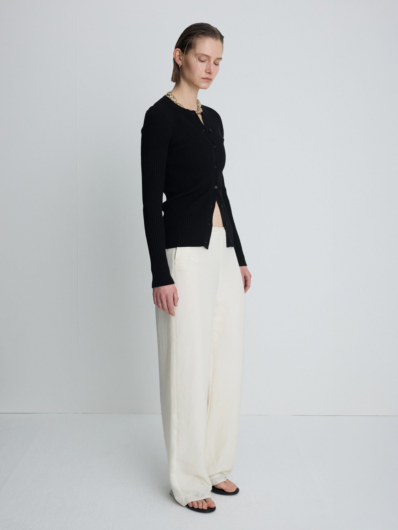 Tonywack - Silk Twill Lounge Pants (Ivory) product image 3 | TRAB K-Fashion Australia