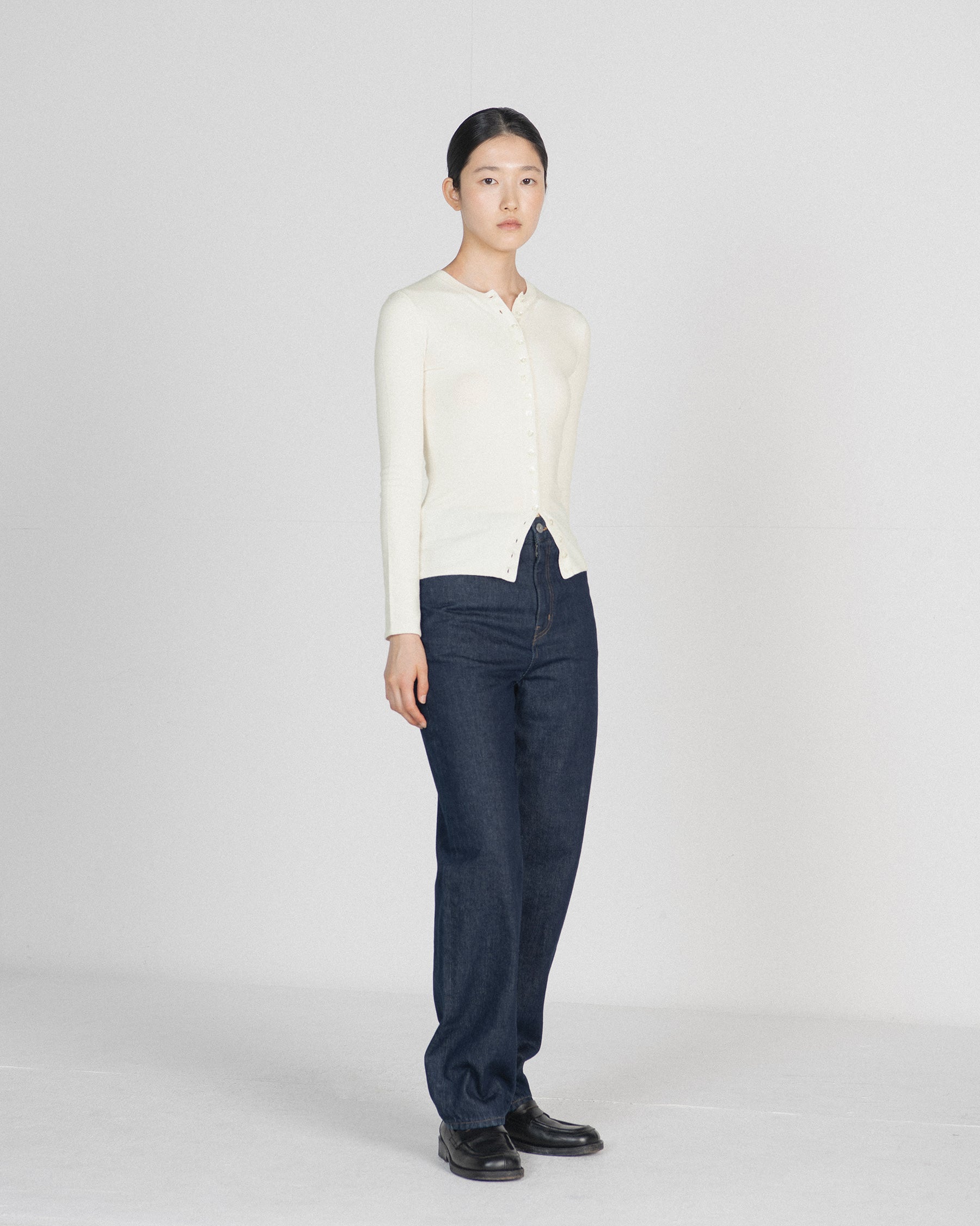 Brownyard - Slim Round Cardigan (Ivory) product image 1 | TRAB K-Fashion Australia