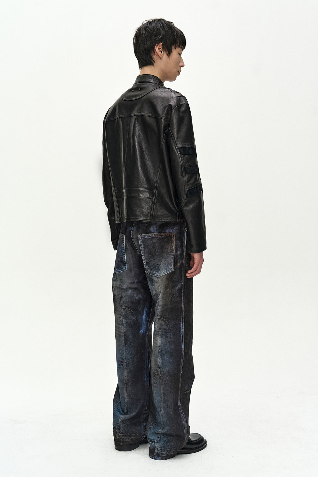 Andersson Bell - Unisex Illusion Patchwork Trompe L'oeil Jeans (blue) (Blue) product image 4 | TRAB K-Fashion Australia