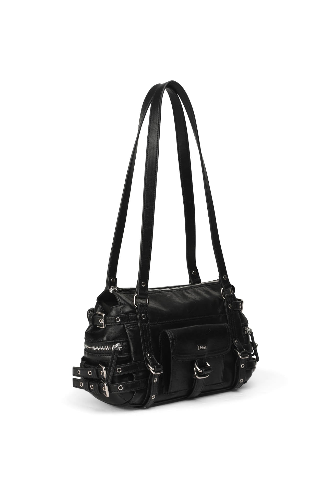 Deinet - Belted Pocket Mini Shoulder Bag (Black) product image 4 | TRAB K-Fashion Australia