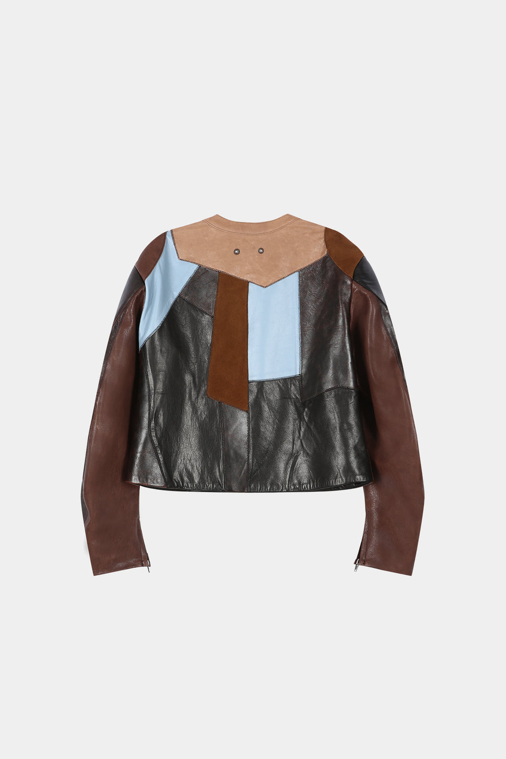 Andersson Bell - Leather Patchwork Biker Jacket (Dark Brown) product image 12 | TRAB K-Fashion Australia
