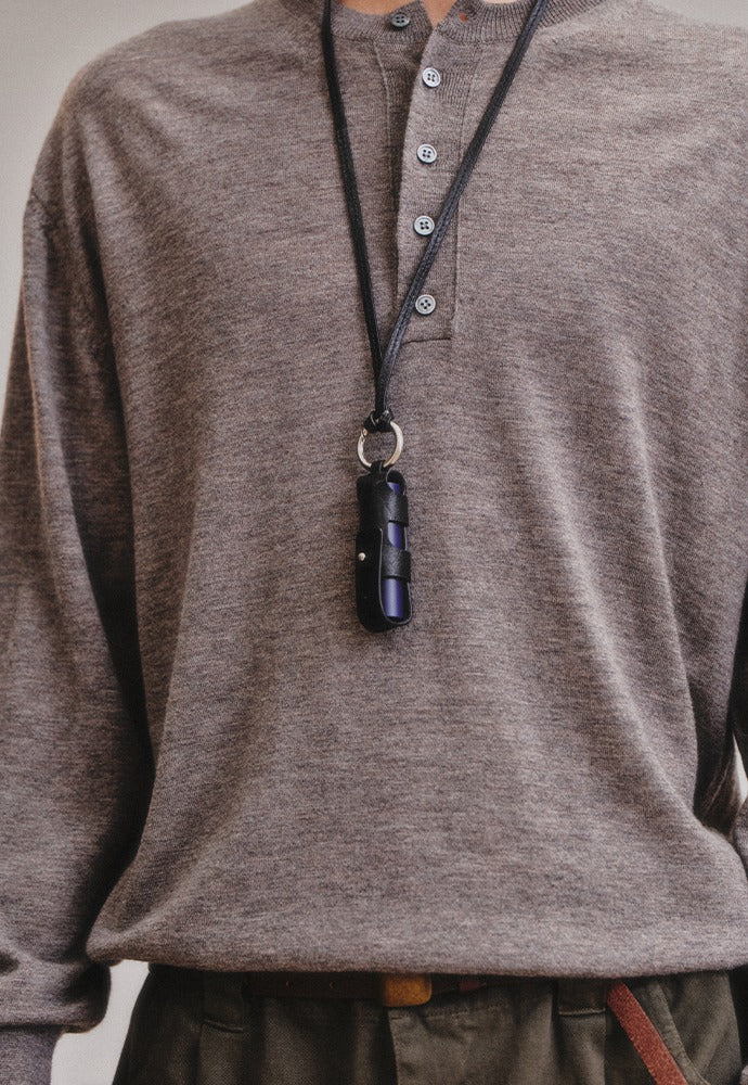 Art if acts - Leather Lip Balm Chain (Black) product image 1 | TRAB K-Fashion Australia