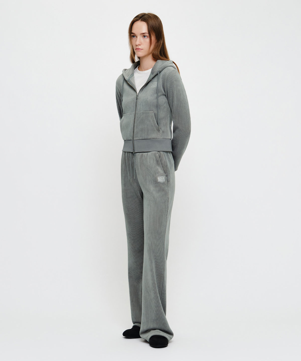 Marithe & Francois Girbaud - Slim Fit Velour Pants (Gray) product image 3 | TRAB K-Fashion Australia